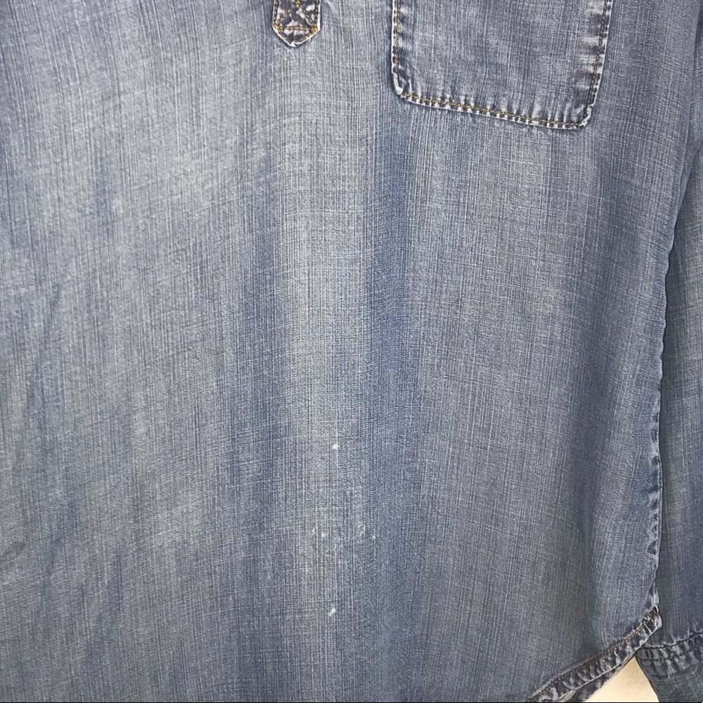 Anthro Cloth & Stone Chambray Shirt Tail Blouse - Picture 5 of 8